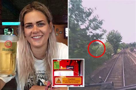 woman 28 died when she smacked head on tree leaning out of train window after drinks at