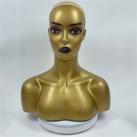Realistic Female Mannequin Head With Shoulder Manikin Head Bust For