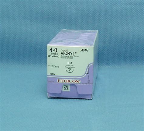 Ethicon Suture J494g Vicryl 4 0 18 P 3 Reverse Cutting Needle Da