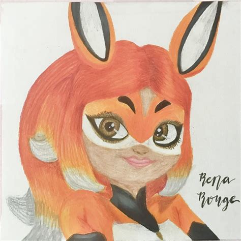 Oc A Rena Rouge Drawing I Made With Colored Pencils R