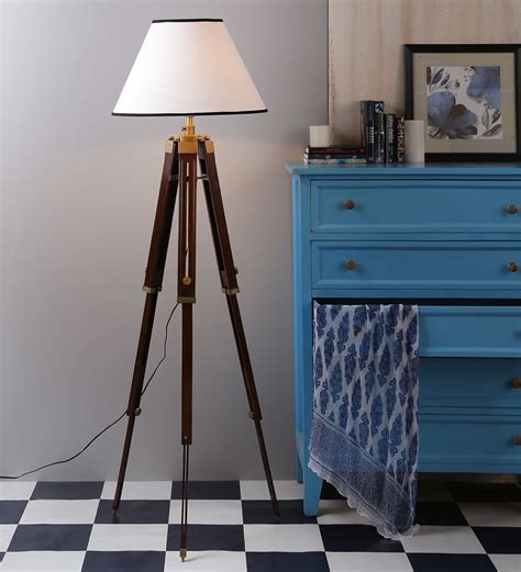 Lamp breaks are decorative and functional lamp parts, useful in joining the lamp base to the lamp column or the tubing as is often the case with floor lamps. White Wooden Base Tripod Floor Lamp - Antikcart