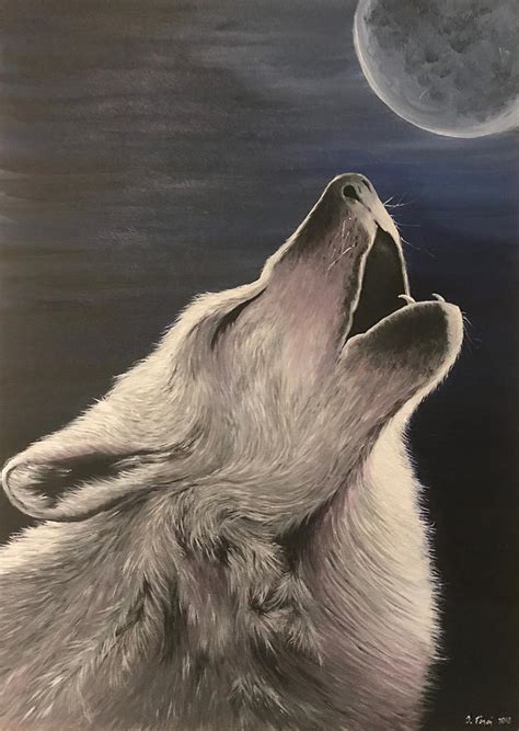 Wolf Howl Painting By Torio Toroi