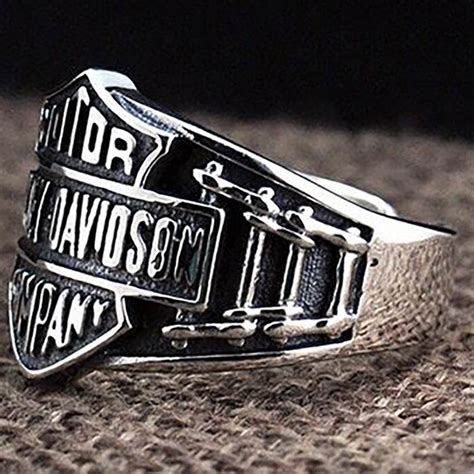 Mens Sterling Silver Harley Motorcycle Biker Ring Vvv Jewelry