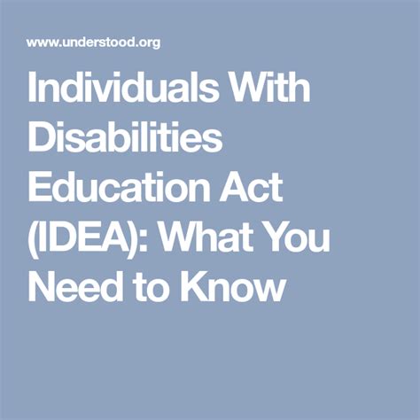 What Is The Individuals With Disabilities Education Act Idea