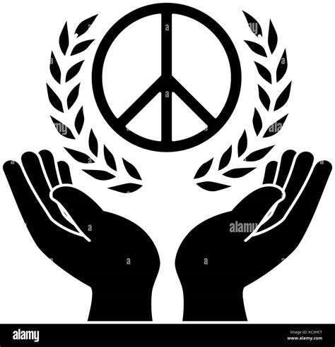 Hands Human Protection With Peace And Love Symbol Vector Illustration