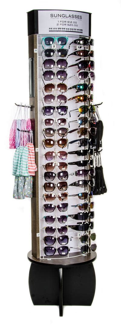 Rotating Floor Sunglass Display Rack Holds 80 Sunglasses Fl 80 Cyn