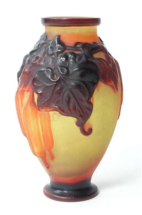 French Glass Gallé Galle Blownout Vase