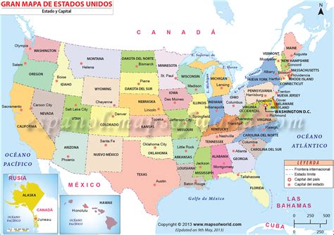 Gran Mapa De Los Estados Unidos