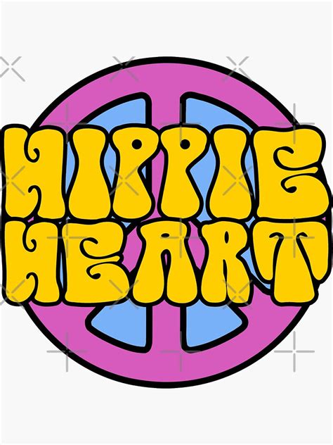 Hippie Heart Sticker For Sale By Stillmeadow Redbubble