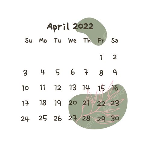 Download 2022 Aesthetic April Calendar April Calendar 2022 Calendar