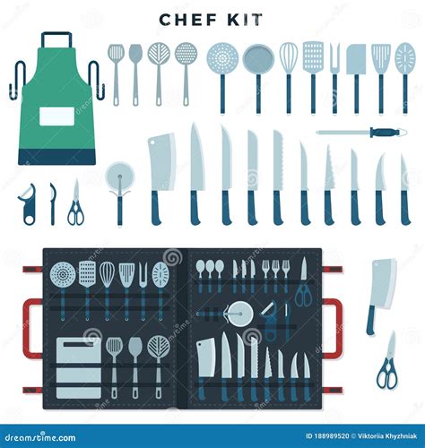 Chef Kitchen Tools Set Collection Of Tools For Cooking Knives For