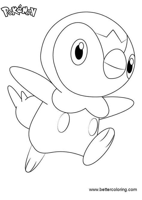 Pokemon Coloring Pages Piplup Free Printable Coloring Pages
