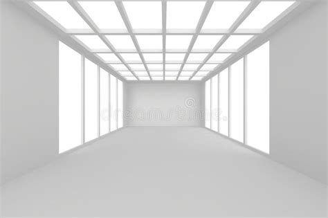 Abstract Architecture White Room Interior With Walls And Ceiling From