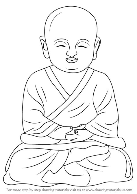 Learn How To Draw A Child Buddha Buddhism Step By Step Drawing
