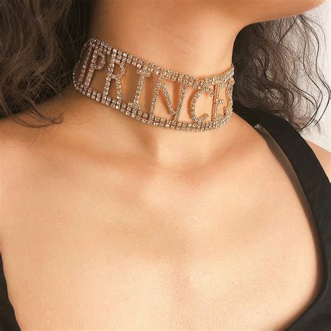 Princess Choker Necklace Gold Diamondheartpendantnecklace Collares Gargantilla Gargantilla