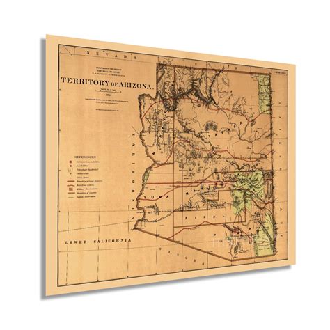 Buy Historix Vintage 1876 Arizona Territory Map 24x30 Inch Vintage
