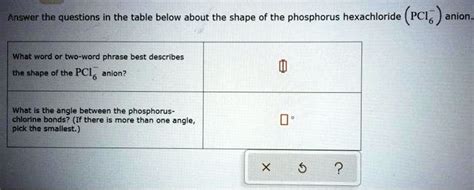 Solved Answer The Questions In The Table Below About The Shape Of The