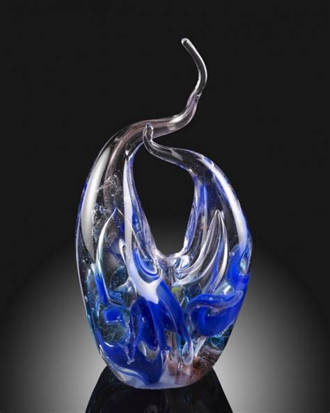 Cobalt Blue Sculpture Hand Blown Custom Sculpture Glass Art Santa Barbara Art Glass