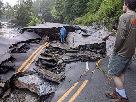 Nh Road Completely Destroyed Because Of A Storm And Flooding Look