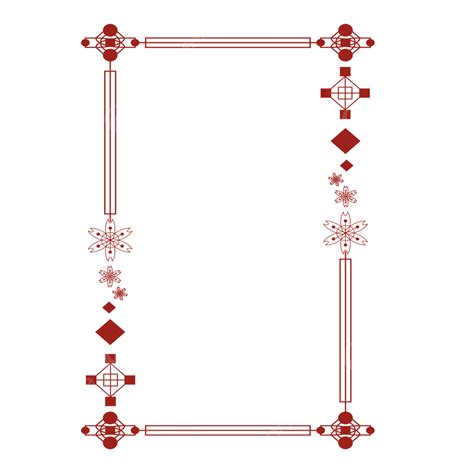 Chinese Style Frame Png Transparent Chinese Style Red Square Border