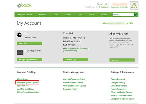 How Do We Change Our Payment For Xbox Live From Credit Card To A Gold