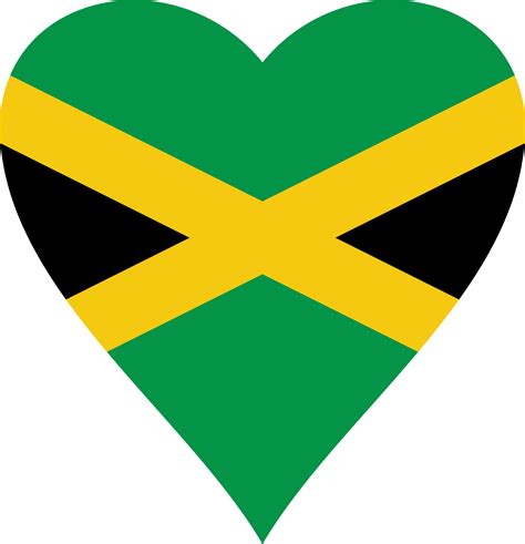 Jamaica Heart Flag 12636328 Png