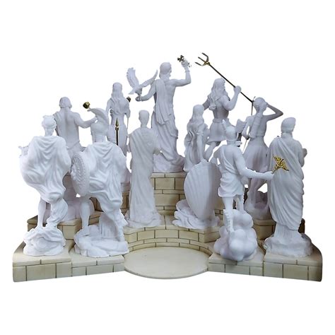 Set 12 Twelve Greek Roman Olympian Gods Pantheon Statue Etsy