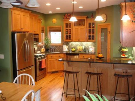 See more ideas about honey oak cabinets, oak cabinets, kitchen design. CURB APPEAL | Green kitchen walls, Kitchen cabinets decor ...