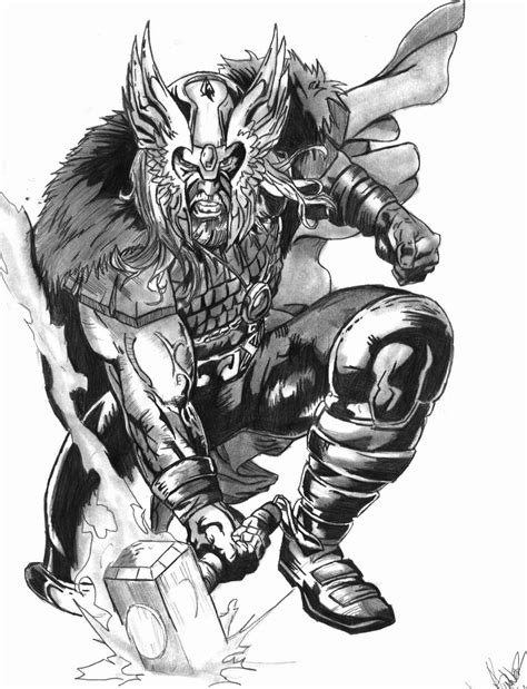 Thor The Viking God Of Thunder Vikings Viking Drawings Viking