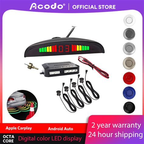 Acodo Car Parktronic Led Display Auto Parking Sensor Kit Reverse Backup Radar Monitor Detector