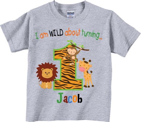 1st Birthday Shirts With Wild Jungle Animals Tees Etsy
