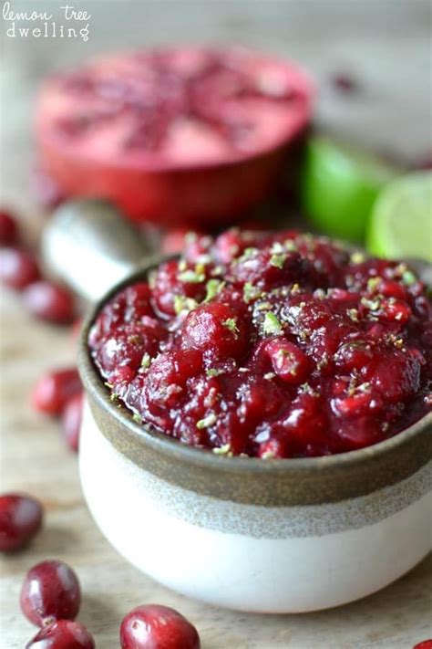 Gingered Pomegranate Lime Cranberry Sauce Gluten Free Thanksgiving