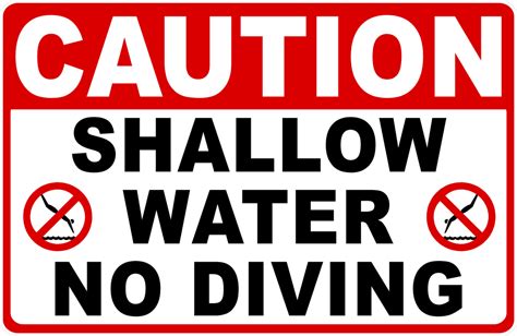 Caution Shallow Water No Diving Sign Signs By Salagraphics