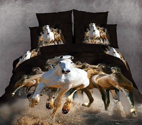 Horse bedroom beddingall have high quality so that people can wear their jeans for many times or even some years. 3D Black Horse Bedding Comforter Set Queen Size Duvet ...