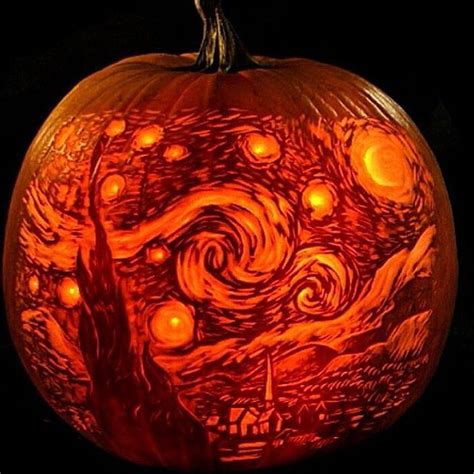 Instagram Art Account On Instagram Van Goghs Starry Night Pumpkin