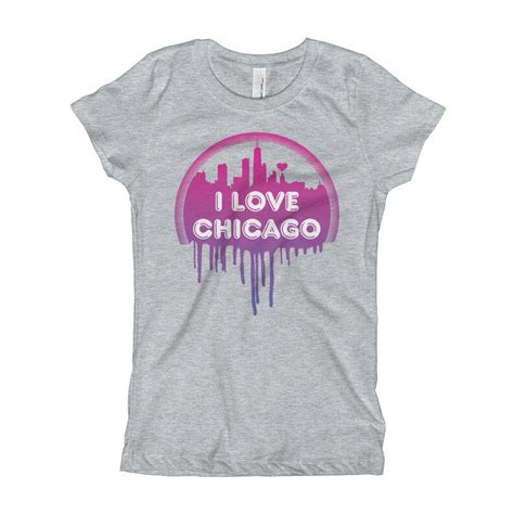 I Love Chicago T Shirt T Shirt Chicago Pour Filles Chicago Etsy France