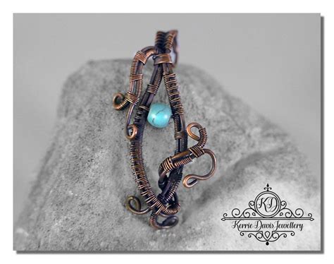 Fantasy Inspired Wire Wrapped Bare Oxidised Antiqued Copper Pendant