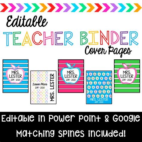 Teacher Binder Cover Pages And Spines Editable