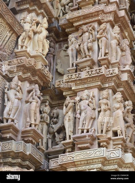 Khajuraho Temple Carvings Stock Photo Alamy
