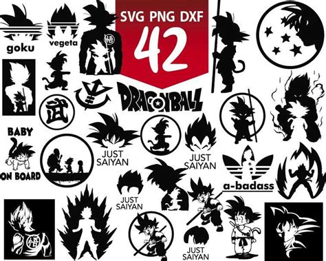 Dragon Ball Svg Silhouette Bundle Upp Upplop Graphics Resources