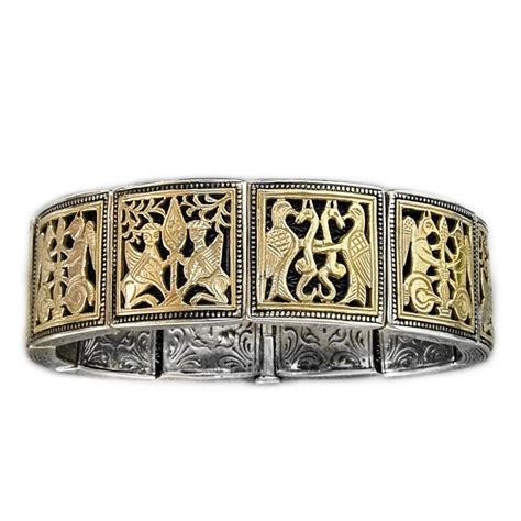 Designer Bangle Bracelet Gerochristo 6097 Solid Gold And Silver