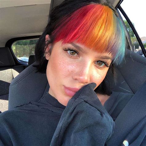 Halsey Shows Off New Set Of Rainbow Bangs On Instagram