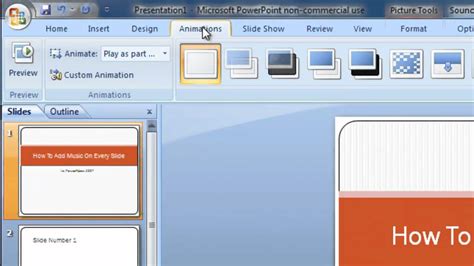 How To Add Music On Every Slide In Powerpoint 2007 Youtube