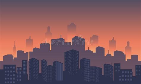 Modern City Building In The Afternoon Urban Landscape Stock Vector
