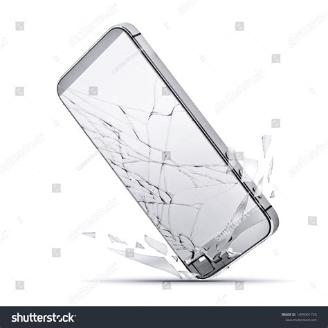 Close Smartphone Drop Ground Broken Glass Stock Photo 1495991720