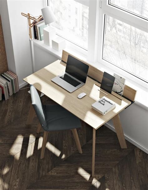 Modern Loft Home Office Study Desk In Oak And Matt Black Lacquer With
