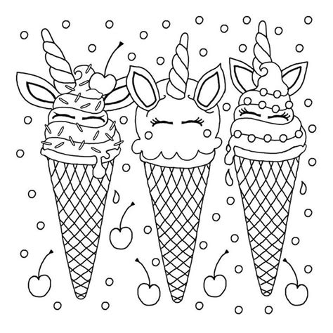 Every day is a good day to color. Printable Unicorn ice-cream coloring pages in 2020 ...