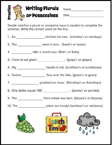 Possessive Nouns Vs Plural Nouns Worksheets