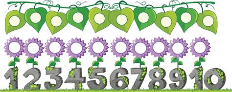 A Set Of Number With Flower Number Clip Art Drawing Vector Number Clip Art Drawing Png And