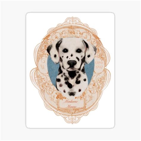 Dalmatian Dog Ornate Frame George Washington Dog Watercolor Sticker